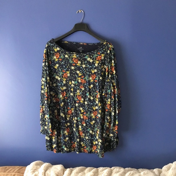J. Jill Tops - J. Jill A-Line Floral Pima Tunic